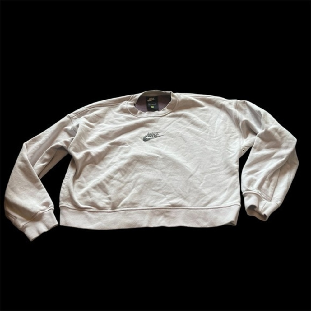 Nike light pink cropped sweatshirt speckled pattern logo